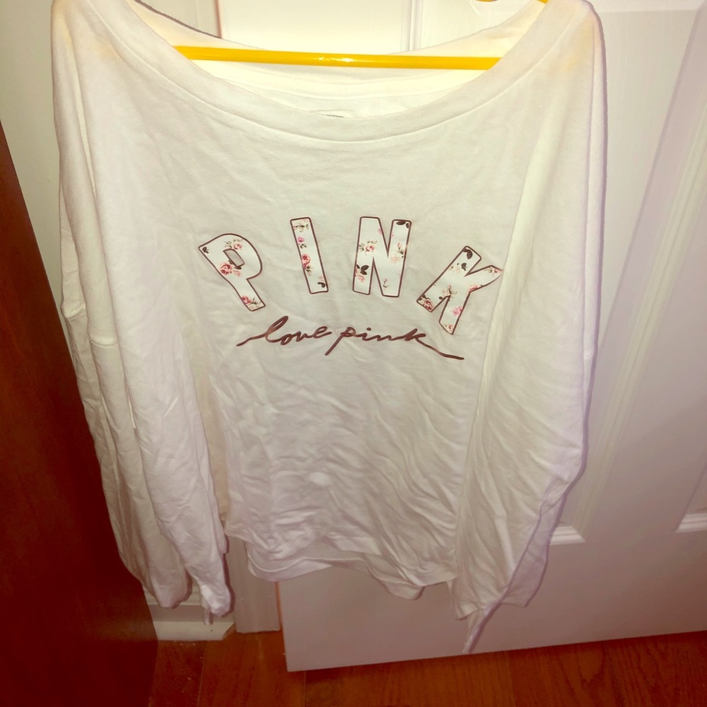 Pink white tee